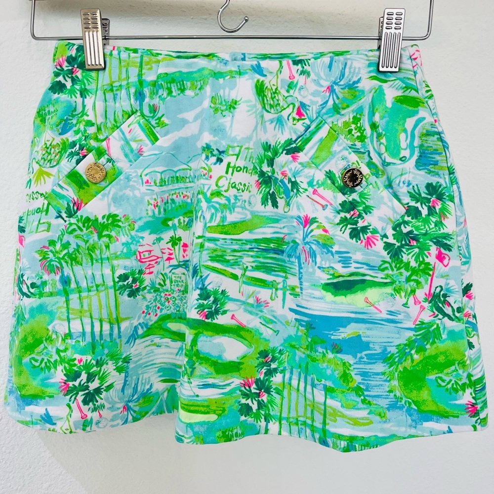 Lilly Pulitzer A-Line Skirt in Green and Pink